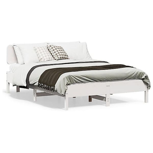 vidaXL Bett, Massivholzbett ohne Matratze Weiß 120x200 cm Kiefernholz günstig online kaufen