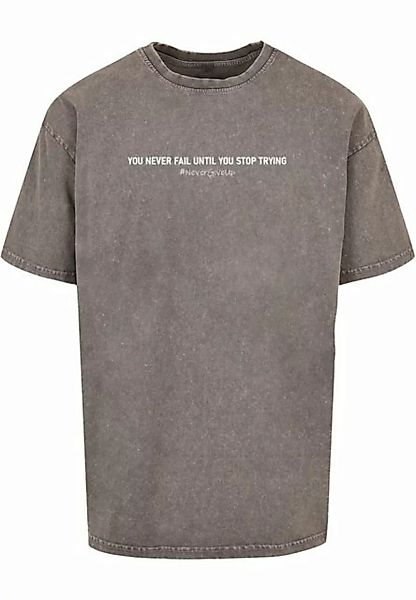 Merchcode T-Shirt Merchcode Herren Never Give Up Acid Washed Heavy Oversize günstig online kaufen