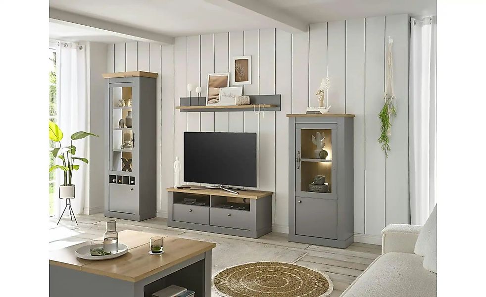 Wohnwand  Claira ¦ grau ¦ Maße (cm): B: 296 H: 44 Kommoden & Sideboards > W günstig online kaufen