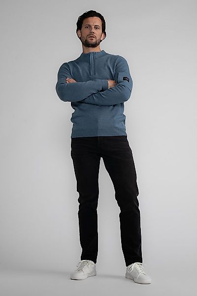 Petrol Half Zip Pull Melange Blau - Größe M günstig online kaufen