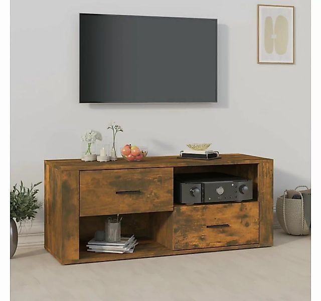 furnicato TV-Schrank Räuchereiche 100x35x40 cm Holzwerkstoff günstig online kaufen