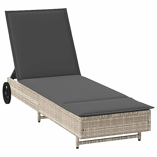 vidaXL Gartenliege Sonnenliege mit Rollen und günstig online kaufen