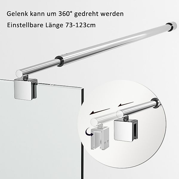 Boromal Duschwand-Stabilisationsstange Haltestange für 5-10 mm günstig online kaufen