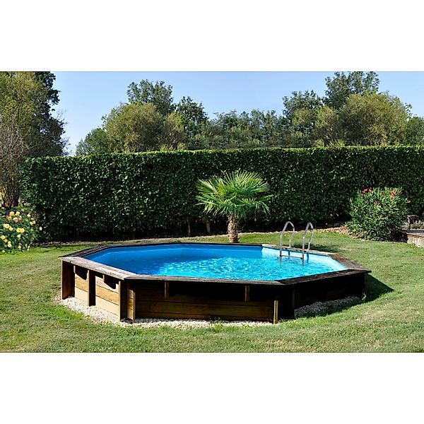 Gre Achteckpool "VASTO mit Edelstahlleiter" Kiefernholz, ØxH: 428x136 cm günstig online kaufen