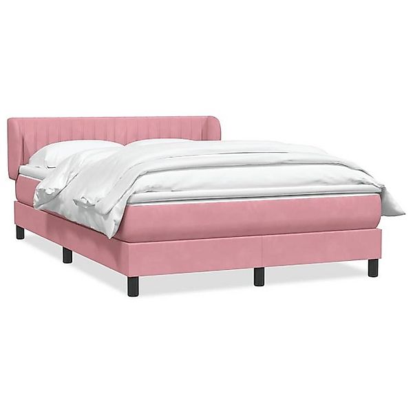 vidaXL Boxspringbett, Boxspringbett mit Matratze Rosa 140x210 cm Samt günstig online kaufen