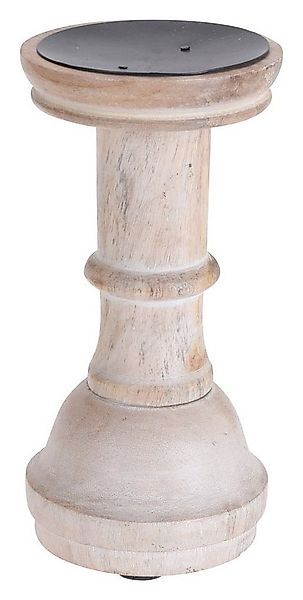 Kerzenständer FENJA, H 20 cm, Mangoholz massiv, Wischoptik, (1 St), Beige, günstig online kaufen