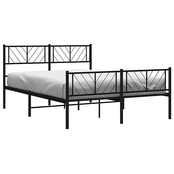 vidaXL Bettgestell mit Kopf- und Fußteil Metall Schwarz 120x200 cm 372195 günstig online kaufen