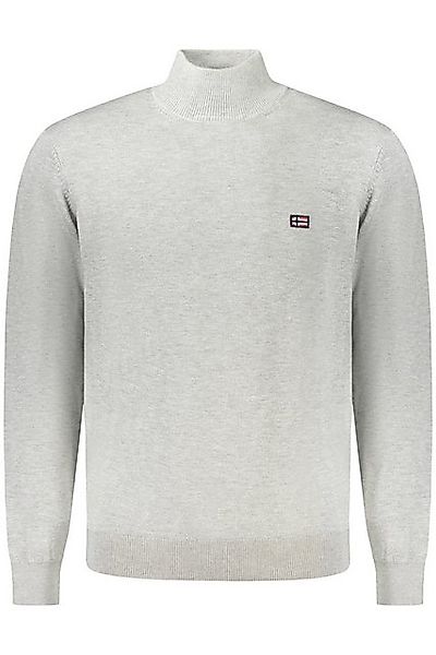 NORWAY 1963 Strickpullover Herrenpullover Grau mit Stickerei und hohem Krag günstig online kaufen