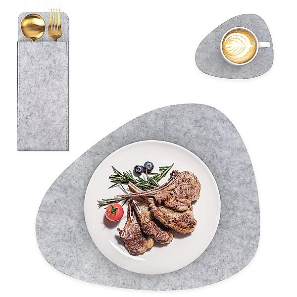 Intirilife Platzset, (6-St), 6x Filzunterleger Tischdeckchen günstig online kaufen
