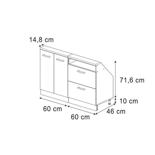 Vicco Unterschrank R-Line, Anthrazit Hochglanz/Anthrazit, 120 günstig online kaufen