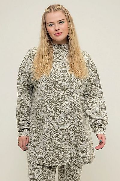 Studio Untold Sweatshirt Longsleeve oversized Glitter Paisley Stehkragen günstig online kaufen