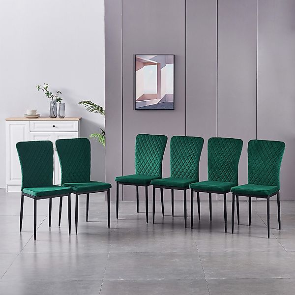 JYMTOM Esszimmerstuhl Samt/Kunstleder, hoher Lehne, Metallgestell, günstig online kaufen
