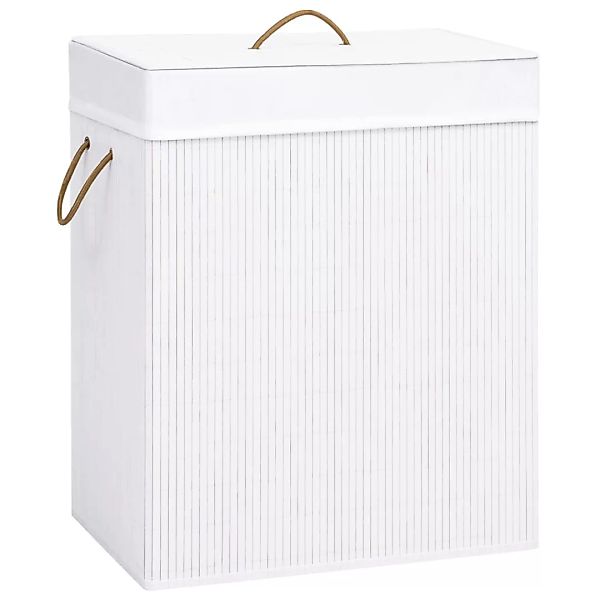 Bambus-wäschekorb Weiß 100 L günstig online kaufen