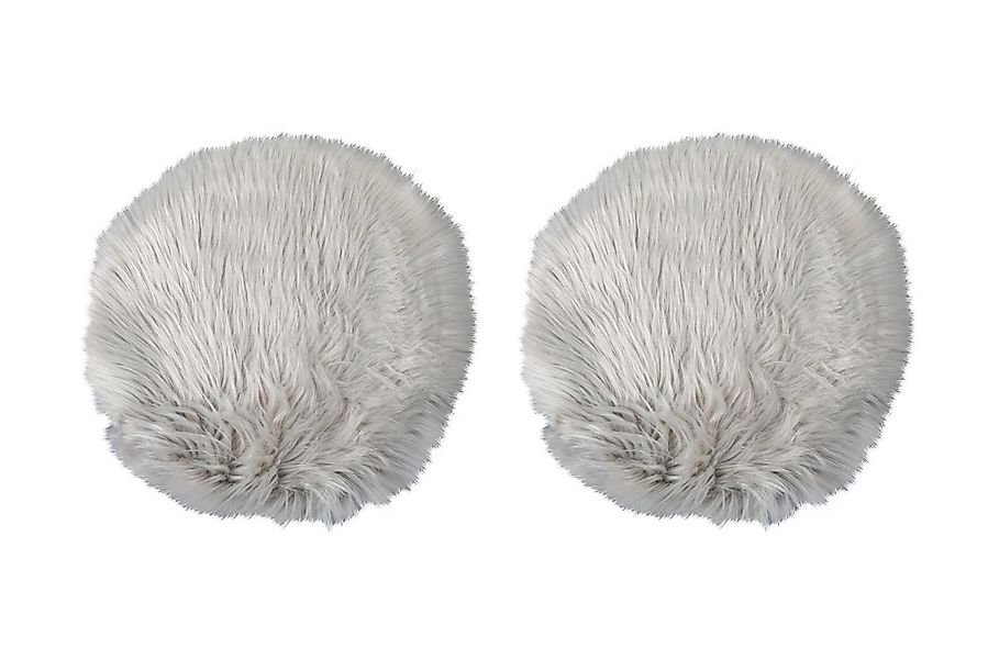 Home4You Fellteppich Deko-Felle, 2er Set, Grau, Ø 32 cm, Kunstfell, rund günstig online kaufen