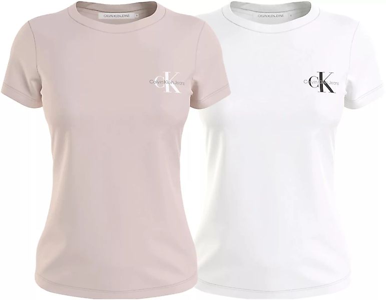 Calvin Klein Jeans Rundhalsshirt "2-PACK MONOLOGO SLIM TEE", (Packung, 2 tl günstig online kaufen