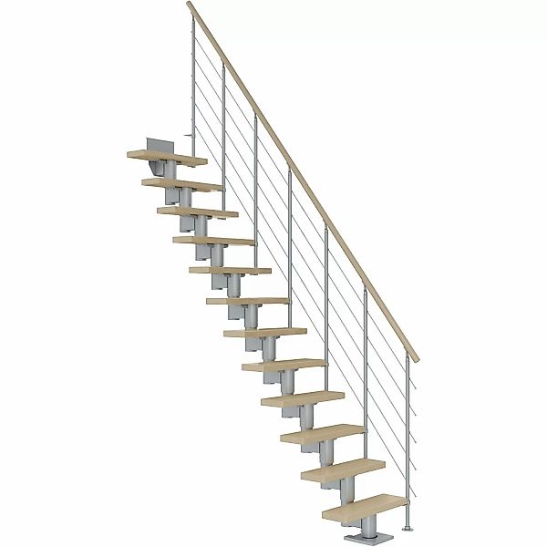 Dolle Mittelholmtreppe Dublin Ahorn Perlgrau GH bis 315 cm Gerade 65 cm günstig online kaufen