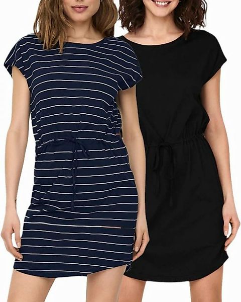 ONLY Jerseykleid Basic Kleid kurz im Doppelpack günstig online kaufen