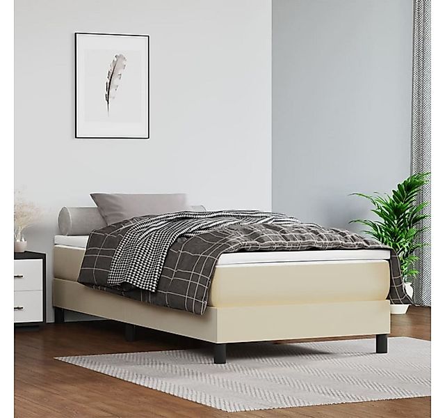 vidaXL Bett, Bettgestell Creme 90x190 cm Kunstleder günstig online kaufen