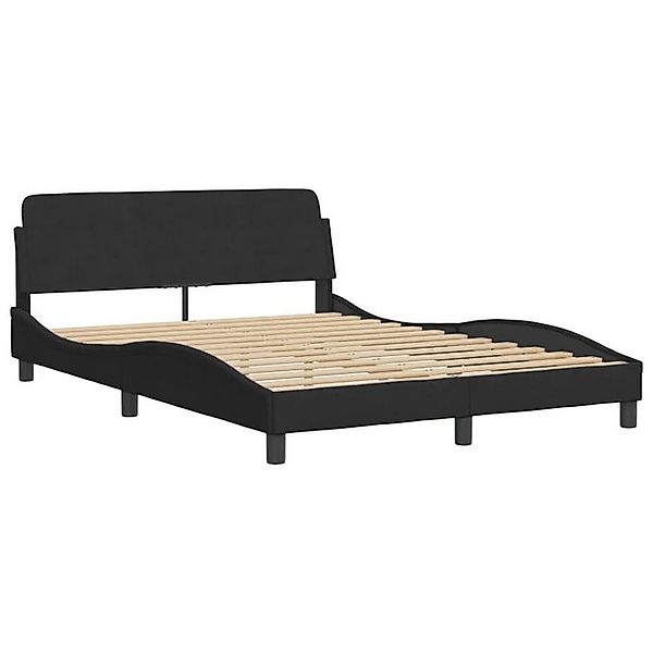 furnicato Bettgestell "Dover" Schwarz 140x190 cm Samt (1-tlg) günstig online kaufen