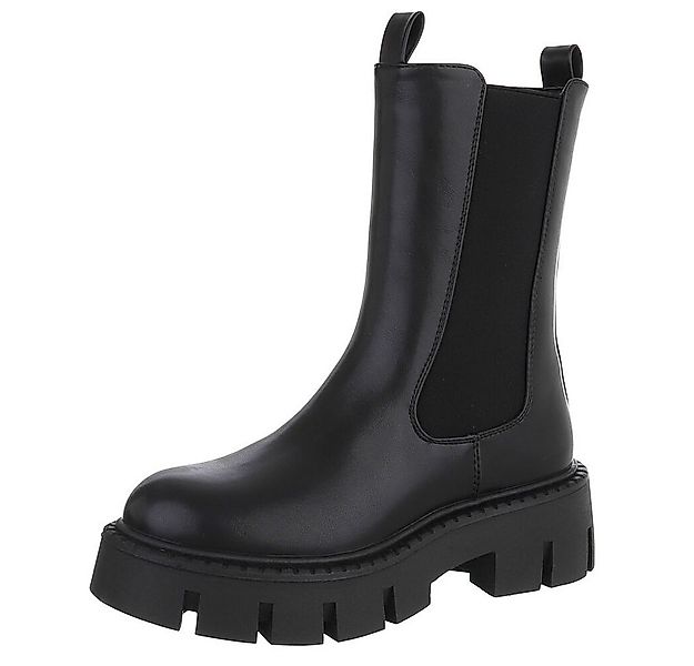 Ital-Design Trendige Chelsea Boots mit markanter Sohle für Damen Plateausti günstig online kaufen