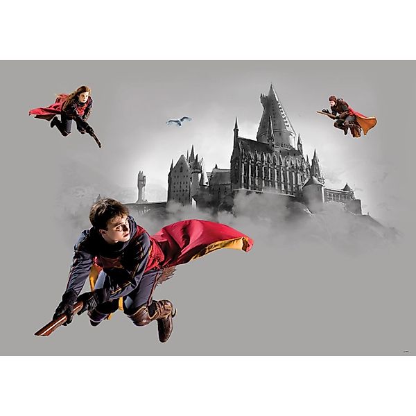 Sanders & Sanders Poster Harry Potter Hogwarts Grau und Rot 1.1 x 1.55 m 60 günstig online kaufen