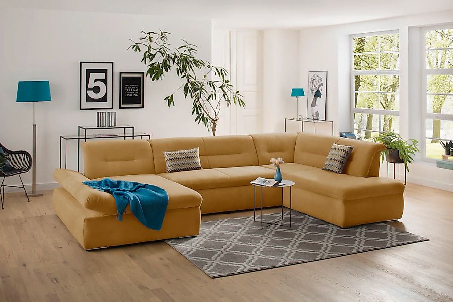 Home affaire Wohnlandschaft "Avesa U-Form" Wahlweise mit Armteilverstellung günstig online kaufen