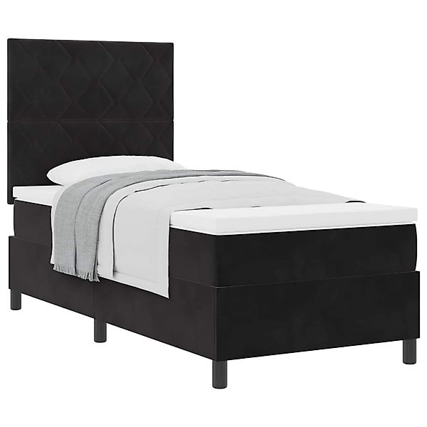 vidaXL Boxspringbett mit Matratze Schwarz 100 x 200 cm Stoff 3339880 günstig online kaufen