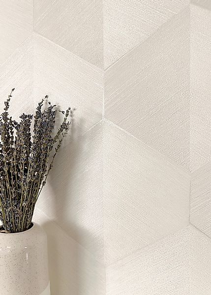 Newroom Vliestapete, Weiß Tapete Modern 3D-Optik günstig online kaufen