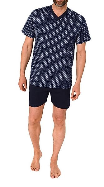 Normann Pyjama Herren kurzarm Schlafanzug Shorty Pyjama mit V-Hals günstig online kaufen