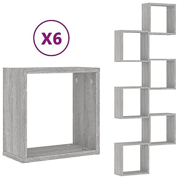 vidaXL Regal Würfelregale 6 Stk. Grau günstig online kaufen