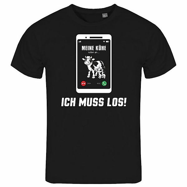 deinshirt Print-Shirt Herren T-Shirt Meine Kühe rufen an Funshirt mit Motiv günstig online kaufen