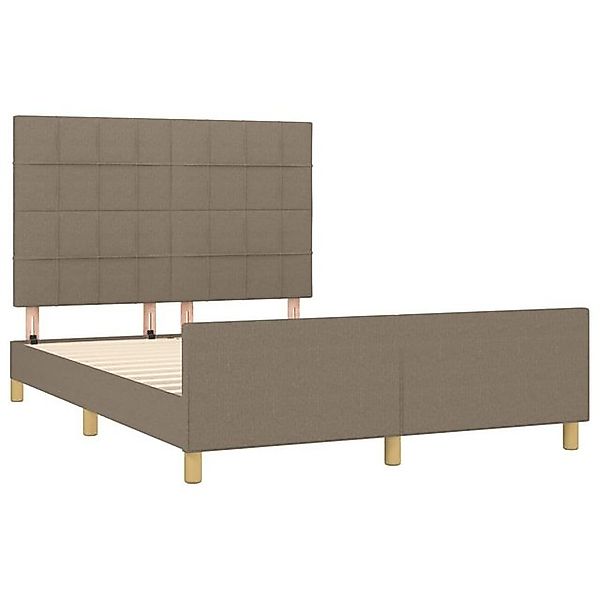 vidaXL Bettgestell Bettrahmen mit Kopfteil Taupe 140x190 cm Stoff Bett Bett günstig online kaufen