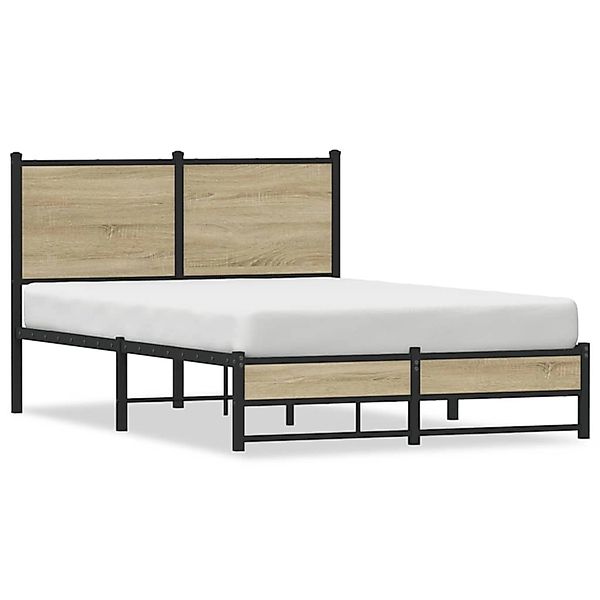 vidaXL Metallbett ohne Matratze Sonoma-Eiche 120x190 cm 4007883 günstig online kaufen