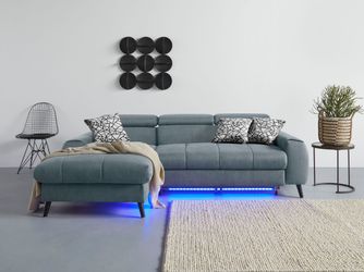 COTTA Ecksofa "Mia L-Form mit 3 Zierkissen" wahlweise mit Bettfunktion, Bet günstig online kaufen