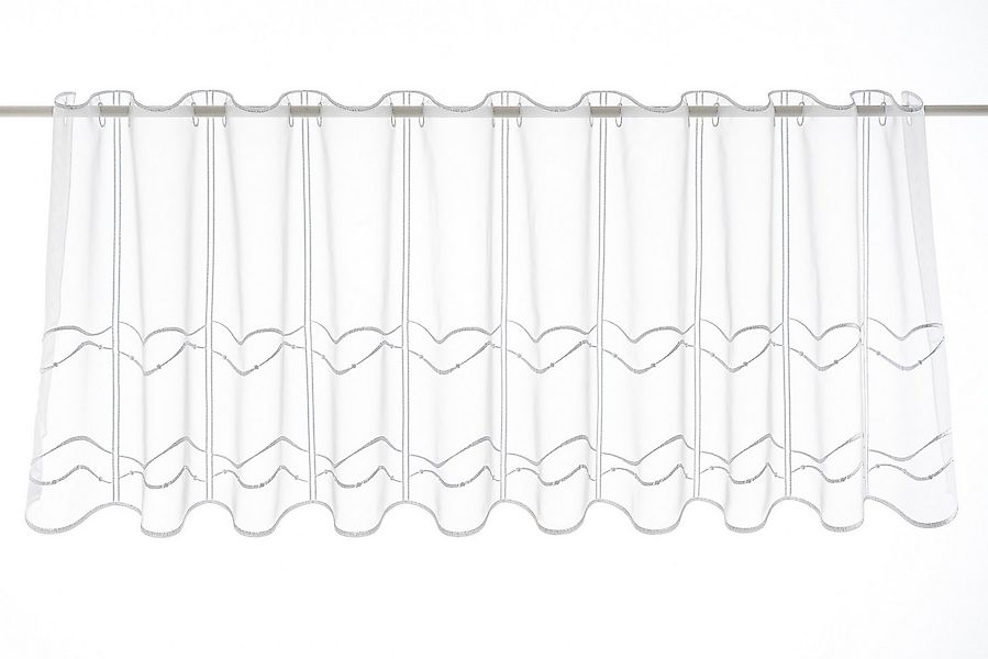 Gardinen Kranzusch Scheibengardine geschwungene Stick-Borte, Stangendurchzu günstig online kaufen