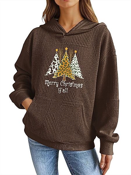PYLIKE Kapuzenpullover Damen Hoodie mit Kangarootasche, Weihnachten Print S günstig online kaufen