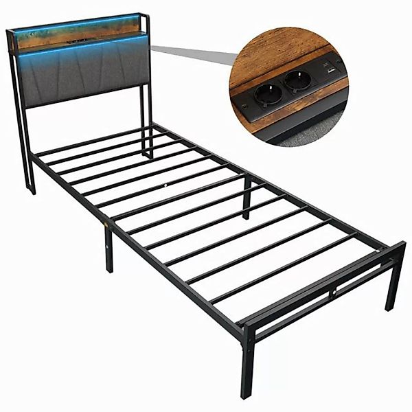 DOPWii Kinderbett Metallbett Bettgestell,90x200/140x200cm,Einzel-/Doppelbet günstig online kaufen