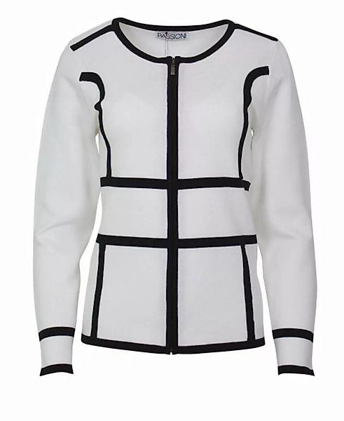 Passioni Cardigan Strickjacke schwarz-weiß Colourblock günstig online kaufen