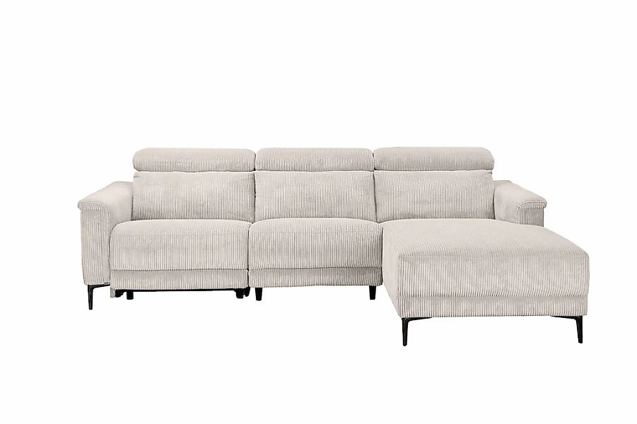 Home affaire Ecksofa »Lund in Cord, L-Form, 261 cm, manuelle und elektr. Re günstig online kaufen