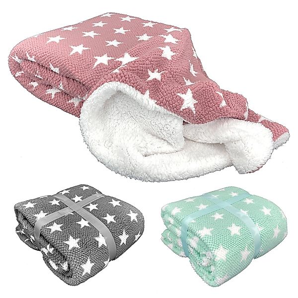 Wohndecke Flauschige Sterne Kuscheldecke 150x200 Sofadecke, günstig online kaufen