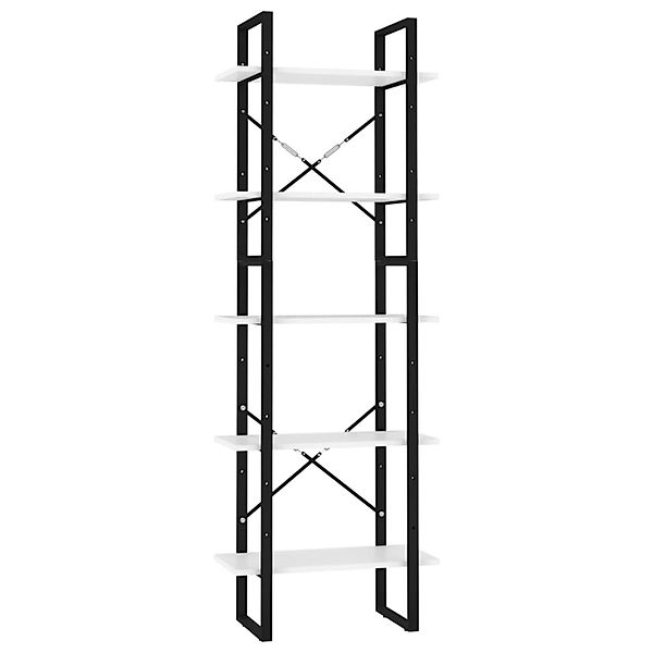 vidaXL Bücherregal 5 Fächer Weiß 60x30x175 cm Holzwerkstoff Weiß günstig online kaufen