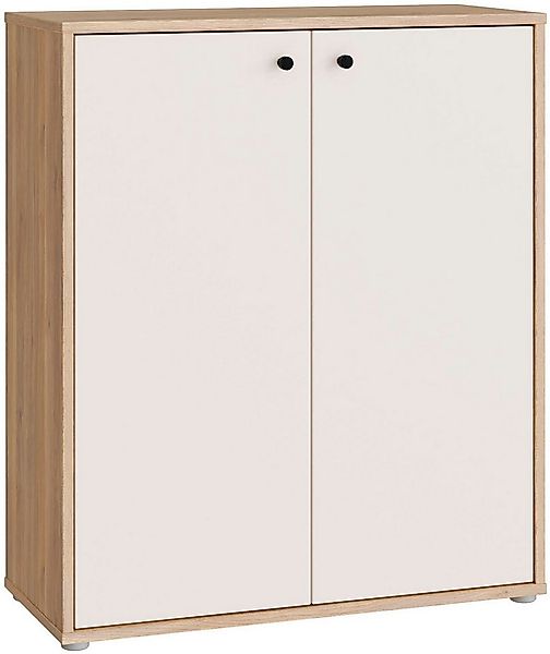 FORTE Schuhschrank Metallgriffe Schwarz B/H/T 83,7/98,3/34,9cm Soft Close günstig online kaufen