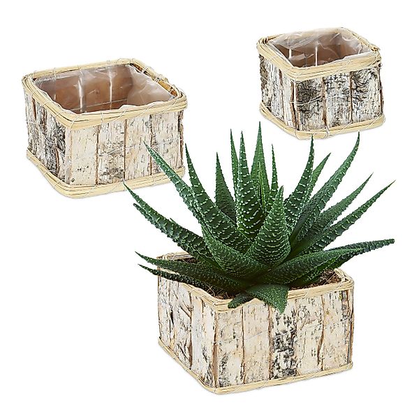 relaxdays Blumentopf Rechteckiger Blumentopf im 3er günstig online kaufen