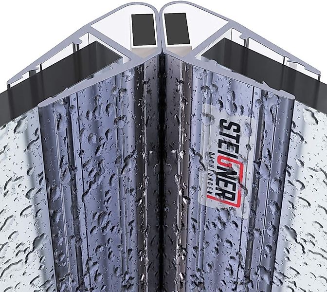 STEIGNER Duschdichtung 2x UKM04 Magnetdichtung für Duschtür Wasserabweiser günstig online kaufen