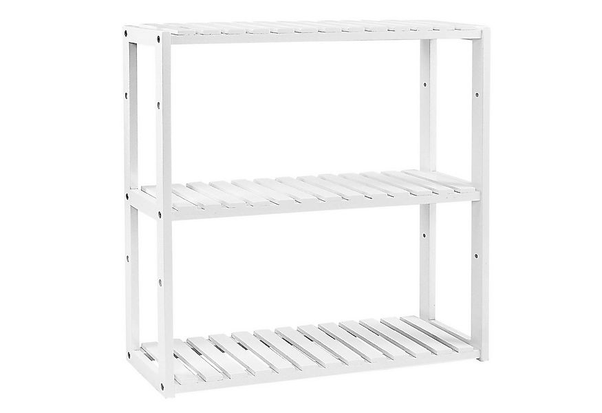 SONGMICS Küchenregal, Bambus Regal, mit 3 verstellbaren Ablagen, Flur, weiß günstig online kaufen