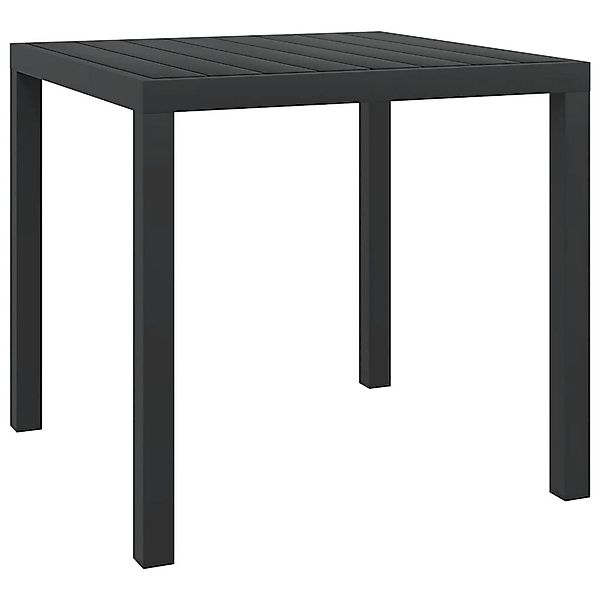 vidaXL Gartentisch Schwarz 80x80x74 cm Aluminium und WPC 42790 günstig online kaufen