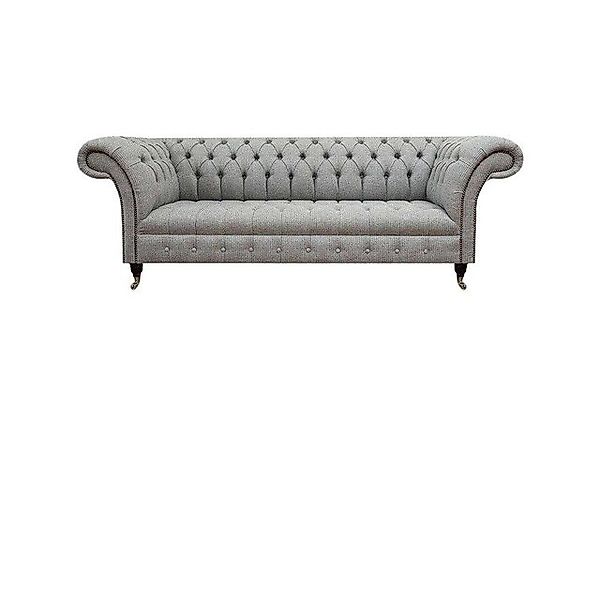 JVmoebel Chesterfield-Sofa Komplett Sofagarnitur Chesterfield Grau 2tlg Lux günstig online kaufen