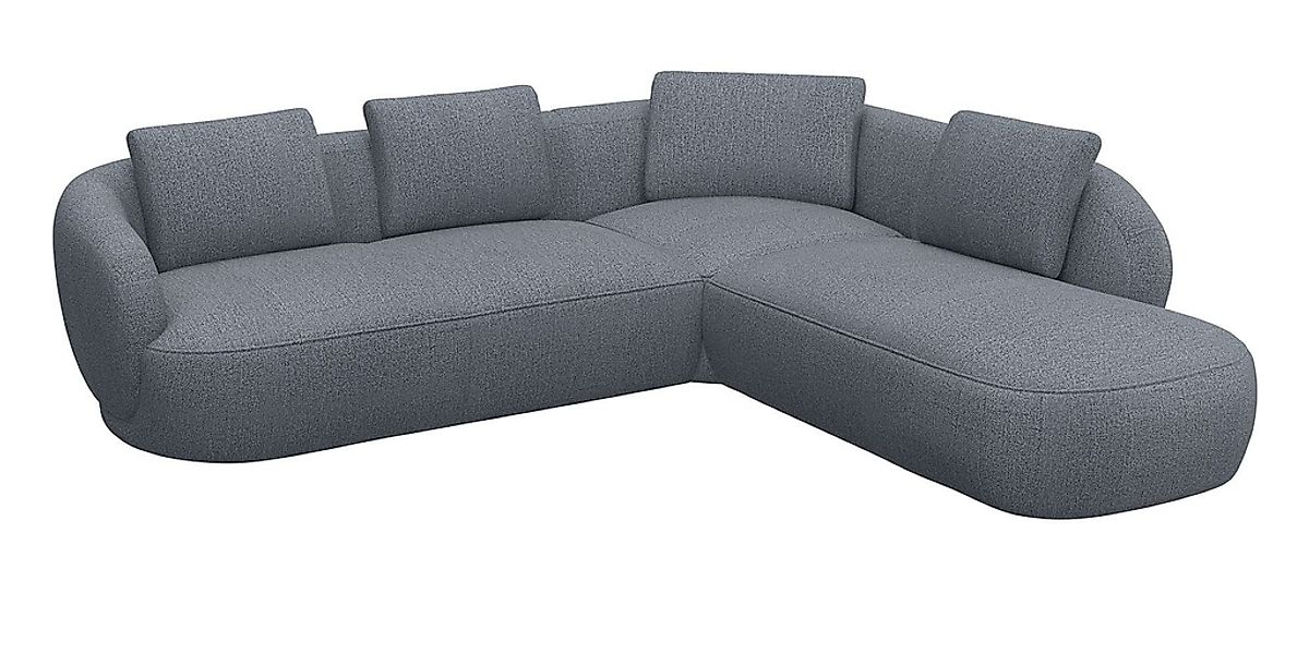 FLEXLUX Ecksofa »Torino, rund, L-Form, Sofa-Ecke mit Ottomane«, Modernes, o günstig online kaufen