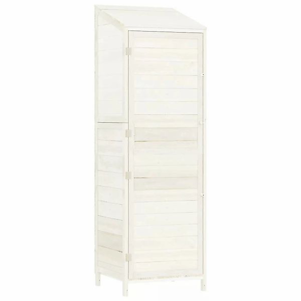 vidaXL Geräteschuppen Weiß 55x52x174,5 cm Massivholz Tanne 1156736 günstig online kaufen