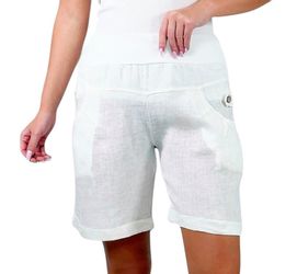 Mississhop Leinenhose 100 % Leinen Leinenshorts günstig online kaufen